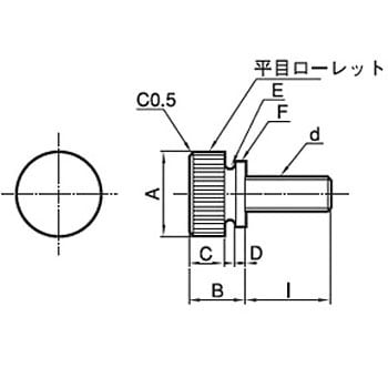 ECO-BS 平頭ローレットビス (黄銅(低カドミ材)/ニッケルメッキ)(パック品)