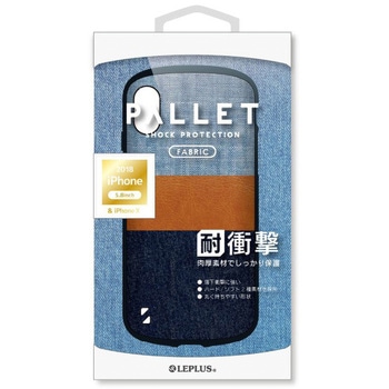 iPhone XS/iPhone X  耐衝撃ハイブリッドケース「PALLET Fabric」 2色デニム&キャメル ストラップホール付 LEPLUS