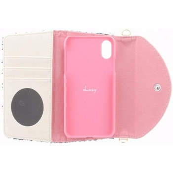 iPhone XS/iPhone X 【Lucy】ツイードレター型ケース/オフホワイト LEPLUS