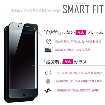 AQUOS EVER SH-02J/AQUOS U SHV37 ガラスフィルム 「GLASS PREMIUM FILM」 全画面保護 SMART FIT 光沢(ブラック) LEPLUS