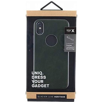iPhone XS/iPhone X シェル型ケース/ソフトPU/Glacier Luxe Heritage/Khaki(Green) uniq(ユニーク)