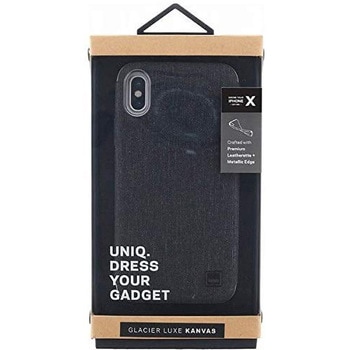 iPhone XS/iPhone X シェル型ケース/メタルソフトPU/Glacier Luxe Kanvas/Tux(Black) uniq(ユニーク)