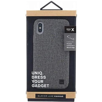 iPhone XS/iPhone X シェル型ケース/メタルソフトPU/Glacier Luxe Kanvas/Slate(Grey) uniq(ユニーク)