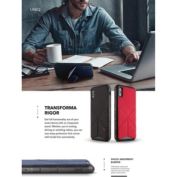 iPhone XS/iPhone X シェル型ケース/タフPU/Transforma Rigor/Coral(Red) スタンド機能 - uniq(ユニーク)