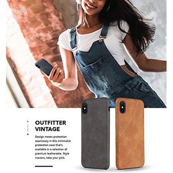 iPhone XS/iPhone X シェル型ケース/PUシェル/Outfitter Vintage/Noir Midnight(Ash Black) uniq(ユニーク)