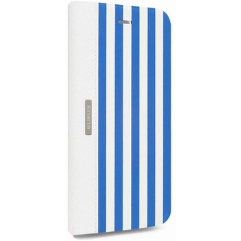 iPhone 6 Plus iPhone 6s Plus [STRIPE] デザインPUレザーカバー ブルー スタンド機能 LEPLUS