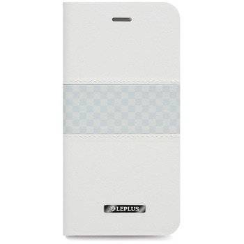 iPhone 6 Plus iPhone 6s Plus [CHESS] デザインPUレザーカバー ホワイト スタンド機能 LEPLUS