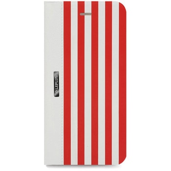 iPhone 6 iPhone 6s [STRIPE] デザインPUレザーカバー レッド スタンド機能 LEPLUS