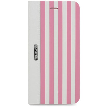 iPhone 6 iPhone 6s [STRIPE] デザインPUレザーカバー ピンク スタンド機能 LEPLUS