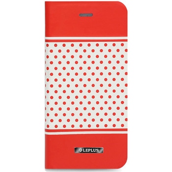 iPhone 6 iPhone 6s [DOT] デザインPUレザーカバー レッド スタンド機能 LEPLUS