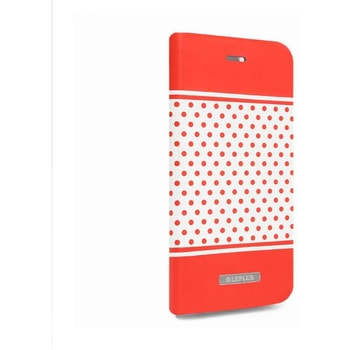 iPhone 6 iPhone 6s [DOT] デザインPUレザーカバー レッド スタンド機能 LEPLUS