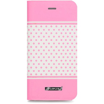 iPhone 6 iPhone 6s [DOT] デザインPUレザーカバー ピンク スタンド機能 LEPLUS