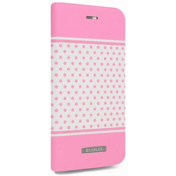 iPhone 6 iPhone 6s [DOT] デザインPUレザーカバー ピンク スタンド機能 LEPLUS
