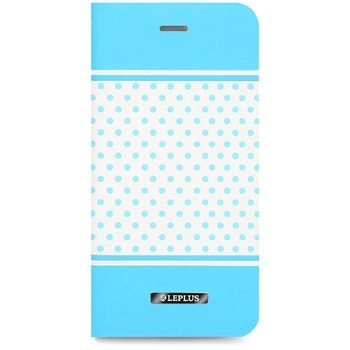 iPhone 6 iPhone 6s [DOT] デザインPUレザーカバー ブルー スタンド機能 LEPLUS
