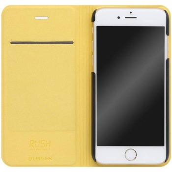 iPhone 6 iPhone 6s [RUSH] デザインPUレザーカバー イエロー スタンド機能 LEPLUS