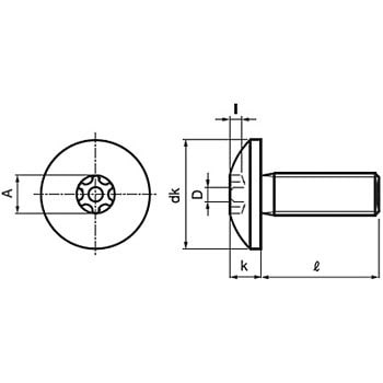 5×10 TRXタンパープルーフトラス小ねじ (ステンレス)(パック品) 1