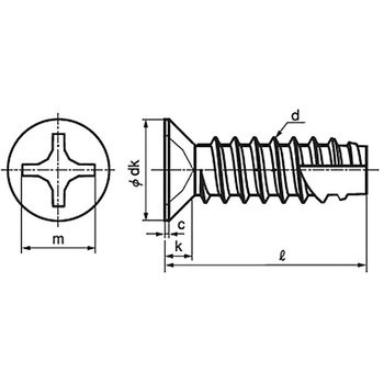(+)皿 小頭D=7タッピンねじ 2種溝付きB-1形 (ステンレス)(パック品) 大阪魂