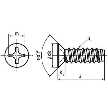(+)皿 小頭タッピンねじ 2種溝なしB-0形 (ステンレス)(パック品) - 大阪魂