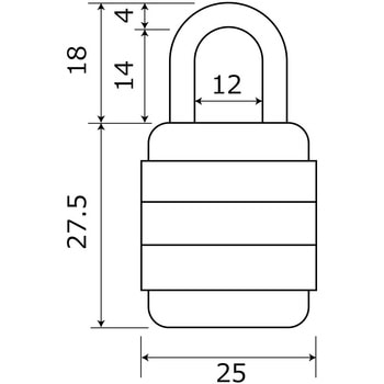 デカ文字感触錠 3段 大阪金具