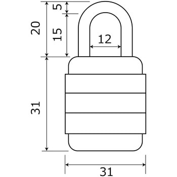 デカ文字感触錠 3段 大阪金具