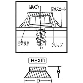テクノシールピアス カラーキャップHEX用白(0209) (樹脂)(パック品) 大阪魂