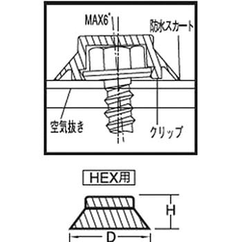 テクノシールピアス カラーキャップHEX用グレー(8474) (樹脂)(パック品) 大阪魂