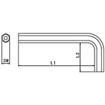 TRF/いたずら防止用ねじ 六角穴用L型レンチ (鉄/三価ホワイト) サイマ