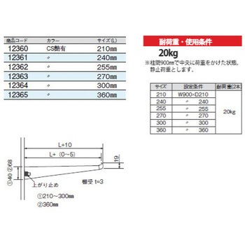 アルミ 150番棚受 A型 クリアシルバー スリーナイン島野