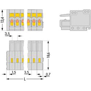 スプリング式コネクタ フィメール(メス)側(ピンピッチ3.5mm)  734シリーズ ワゴジャパン