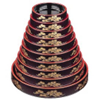 DX富士型桶 溜パール老松 若泉漆器