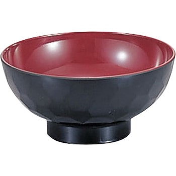 3．8寸亀甲椀 黒内朱 若泉漆器
