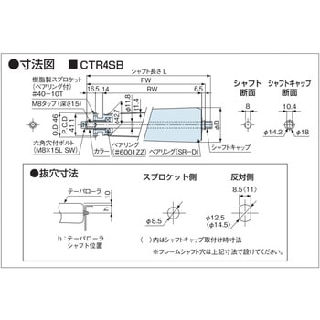 チェーン駆動テーパローラ単体 中荷重タイプ CTR4SB R500用 樹脂製スプロケット (ベアリング入り) オークラ輸送機