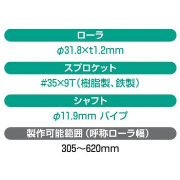チェーン駆動ローラ単体 軽荷重タイプ CFR3SS 鉄製スプロケット (ベアリング入り) オークラ輸送機