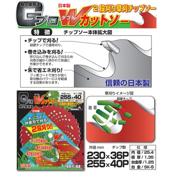 GプロWカットソー 2段刈チップソー 新栄