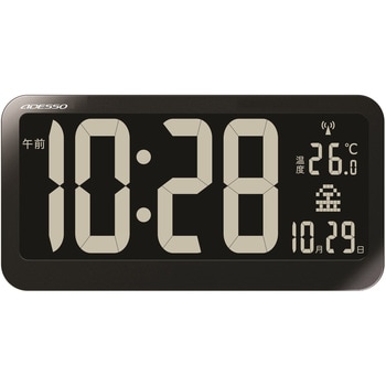 OP-04 ブラックディスプレイ電波クロック OP-04 1台 アデッソ 【通販