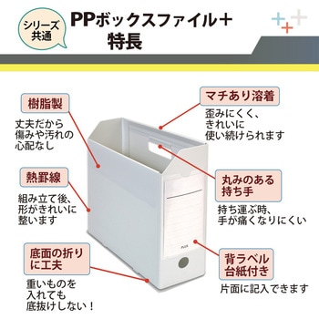 ファイルボックス PP製 A4 ヨコ ボックスファイル+ PLUS(プラス)[文具]