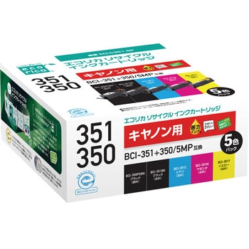BCI-351+350/5MPリサイクルインクカートリッジ 5色パック エコリカ