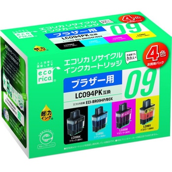 LC094PKリサイクルインクカートリッジ 4色パック エコリカ