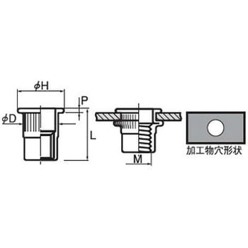 550-R-WB POPソフトセットナット SPH R-WB(鉄/三価ホワイト)(パック品