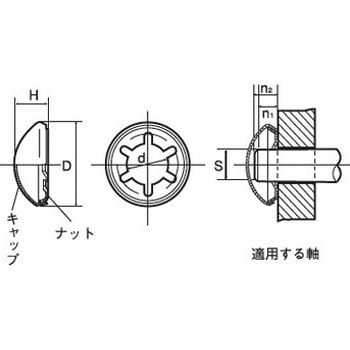キャップナット D形(鉄/ACP)(パック品)