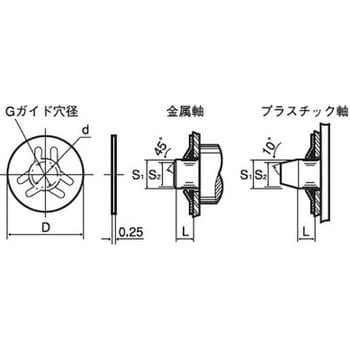 FSPN-5 フラットプッシュナット スタック(ステンレス)(パック品) 1