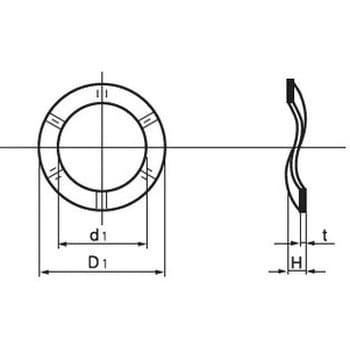 WW-4 波ワッシャー(鉄/生地)(パック品) 1パック(34個) オチアイ 【通販