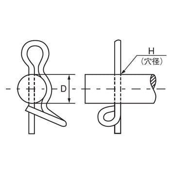 抜け止めスナップピン(鉄/三価ホワイト)(パック品)