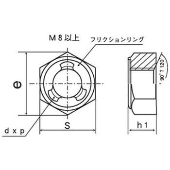 M10×1.25 Uナット 薄型 細目(鉄/ユニクロ)(パック品) 1パック(3個
