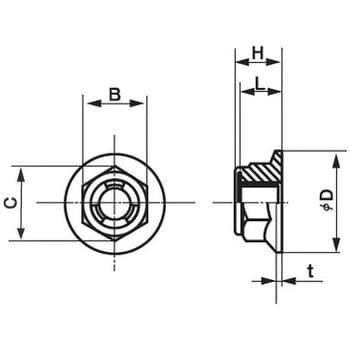 M10 P1.25 フランジステイブルナット 小形 細目(ステンレス)(パック品