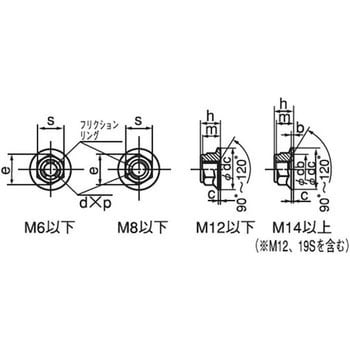 M12 B=19 フランジ付きUナット 細目 平径大(鉄/三価ホワイト)(小箱