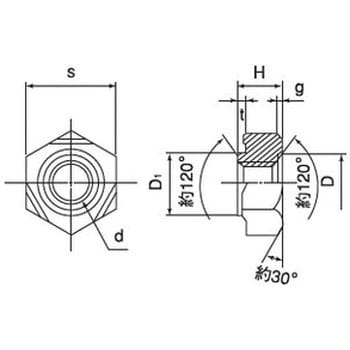 M5 六角ウェルドナット1A形 パイロット付 (ステンレス) 1パック(5個