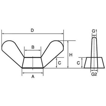 M12 D=60 鍛造蝶ナット 1種(ステンレス) 1個 大阪魂 【通販サイト