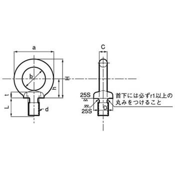 M16 L=27 アイボルト(鉄/ユニクロ)(小箱) 1箱(10個) 大阪魂 【通販