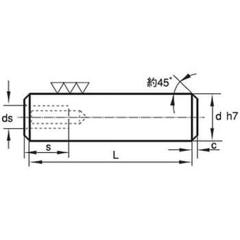 5×15 内ねじ付き 平行ピンh7(S45C-Q 焼入れ/S45C-Q 焼入れ) 1パック(2